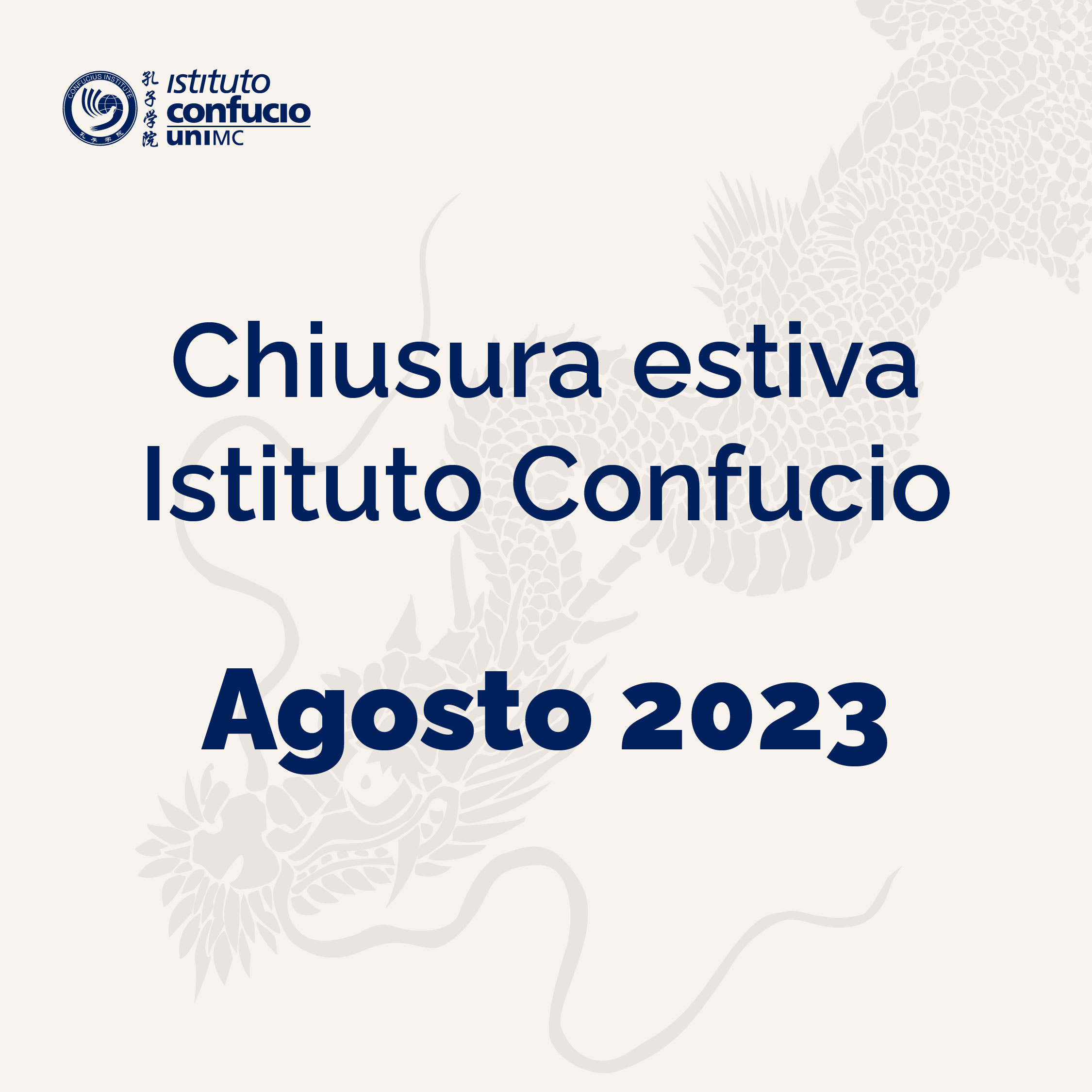 Chiusura estiva | Agosto 2023