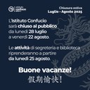 Chiusura estiva 2025