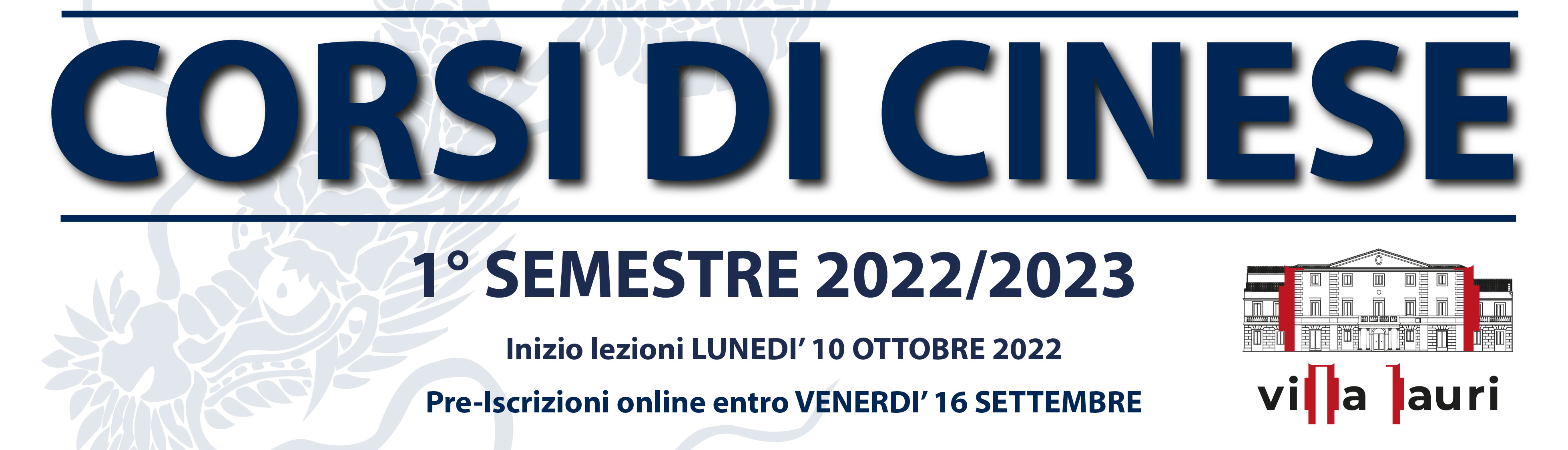 Corsi di Lingua e Cultura Cinese - 1° semestre 2022 / 2023