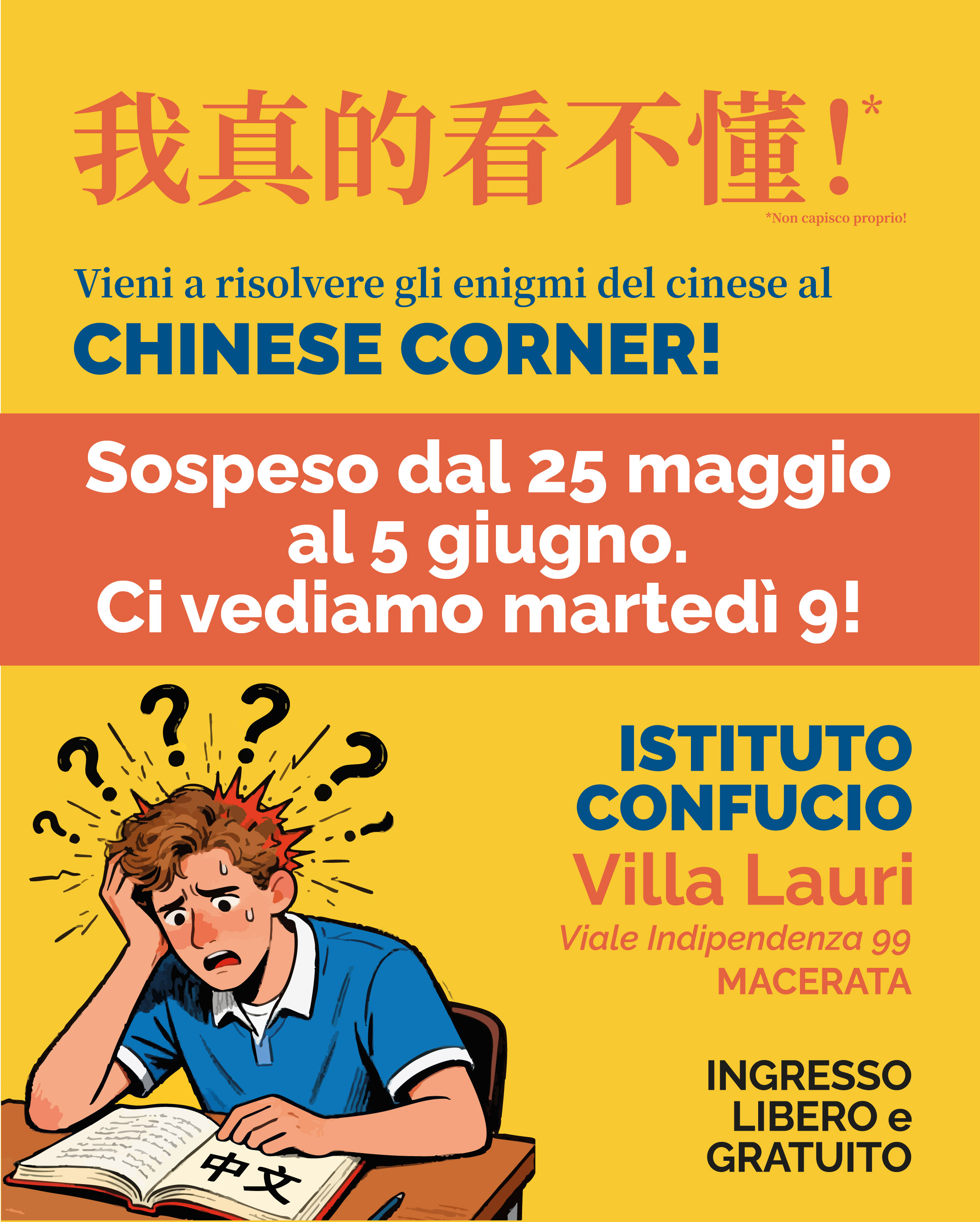 Sospensione Chinese Corner per 2 settimane